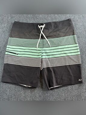 O'Neill Lennox Striped Board Shorts Mens 38 Multicolor Swim Shorts Drawstring
